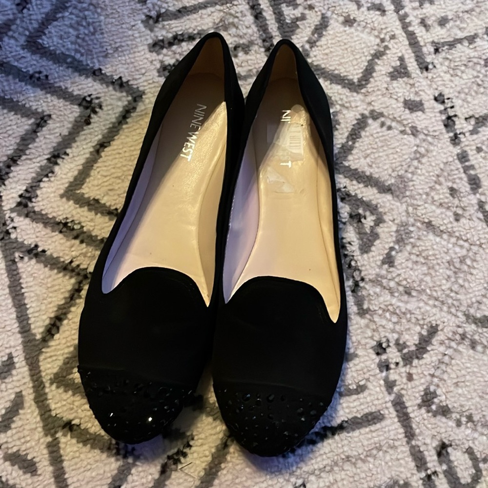 Nine West Flats, Rhinestone Cap-toe, Size 7.5, NWT